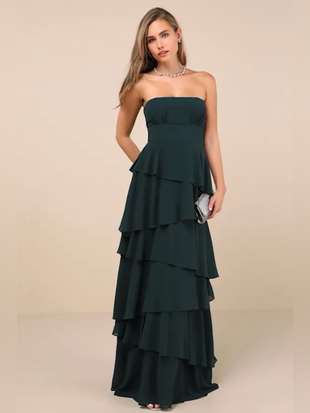 Strapless Tiered Maxi Dress